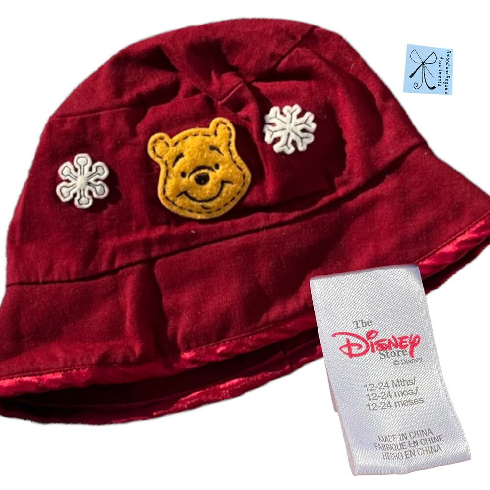 The Disney Store Winnie the Pooh Snowflake Bucket Hat Baby Sz 12-24 months